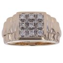 9ct Yellow Gold 0.50ct Brilliant Cut Diamond Signet Ring