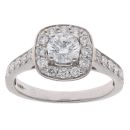 18ct White Gold 1.00ct Brilliant Cut Diamond Cluster Ring