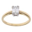 18ct Yellow Gold 0.75ct Emerald Cut Diamond Solitaire Ring