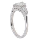 Platinum 0.76ct Pear and Brilliant Cut Diamond Cluster Ring