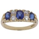 18ct Yellow Gold 0.30ct Brilliant Cut Diamond And Sapphire Ring