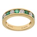 18ct White Gold 0.70ct Brilliant Cut Diamond and Emerald Eternity Ring