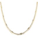 14ct Yellow Gold Monaco Luxe Pave Lock Chain 18"