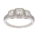 18ct White Gold 1.00ct Diamond Cluster Ring