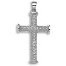 9ct White Gold 0.10ct Diamond Cross