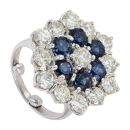 18ct White Gold Sapphire And Diamond Cluster Ring