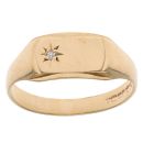 9ct Yellow Gold 0.01ct Diamond Signet Ring