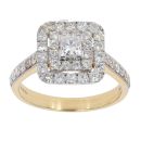 18ct Yellow Gold Diamond Square Cluster Ring by Anya Belle
