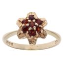 9ct Yellow Gold Garnet Cluster Ring
