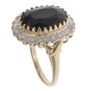 9ct Yellow Gold 0.10ct Diamond and Sapphire Cluster Ring
