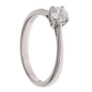 Palladium 0.34ct Flower Cut Diamond Solitaire Ring