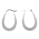 Silver Greek Key Creole Earrings By Icesia