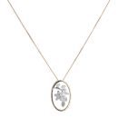9ct Yellow Gold 0.15ct Diamond Floral Pendant and Chain 18"