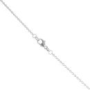 9ct White Gold 0.08ct Diamond and Ruby Cluster Pendant and Chain 20"