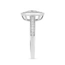 9ct White Gold 1.00ct Diamond Halo Solitaire Ring with Lab Grown Diamond Shoulders