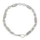 Silver Star and Bar Bracelet 7"