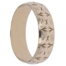 9ct Yellow Gold Patterned Wedding Band 6.33mm