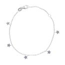 Silver Star Charm Bracelet 7.5" By Icesia