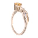 9ct Yellow Gold Created Citrine And Diamond Fancy Ring