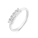 9ct White Gold 0.50ct Emerald Cut Lab Grown Diamond Five Stone Ring