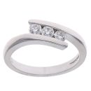 18ct White Gold 0.33ct Brilliant Cut Diamond Trilogy Ring