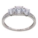9ct White Gold Cubic Zirconia Three Stone Ring