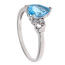 9ct White Gold Cubic Zirconia and Blue Topaz Ring