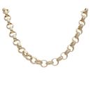 9ct Yellow Gold Patterned and Plain Belcher Chain 20"