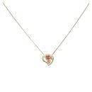 9ct Yellow and Rose Gold Heart Flower Clogau Pendant And Chain 20"
