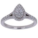 18ct White Gold 0.45ct Round Brilliant Cut Vera Wang Diamond Cluster Ring