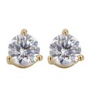 Gold Plated Silver Cubic Zirconia Stud Earrings