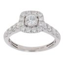 9ct White Gold 1.00ct Brilliant Cut Diamond Cluster Ring