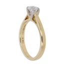 18ct Yellow Gold 0.51ct Flower Cut Diamond Solitaire Ring