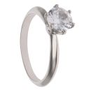 Silver Cubic Zirconia Single Stone Ring By Icesia