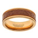 Unique & Co Tungsten And Carbide Rose And Brown Wedding Ring