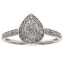 9ct White Gold 0.20ct Brilliant and Single Cut Diamond Cluster Ring