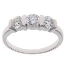 18ct White Gold 1.00ct Brilliant Cut Diamond Trilogy Ring
