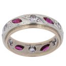 9ct Yellow And White Gold Ruby and Cubic Zirconia Eternity Ring
