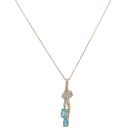 9ct Yellow Gold 0.02ct Diamond and Blue Gemstone Pendant and Chain 18"