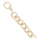 9ct Yellow Gold Patterned and Plain Belcher Bracelet 9.5"