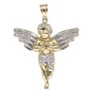 14ct Yellow and White Gold Cherub Pendant