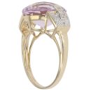 9ct Yellow Gold 0.10ct Diamond and Amethyst Solitaire Ring