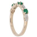 9ct Yellow Gold 0.04ct Diamond And Emerald Ring