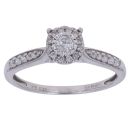 9ct White Gold 0.25ct Brilliant Cut Diamond Cluster Ring