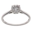 9ct White Gold 0.25ct Brilliant Cut Diamond Cluster Ring