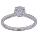 18ct White Gold 0.25ct Brilliant Cut Diamond Cluster Ring