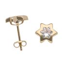 9ct Yellow Gold Cubic Zirconia Star Stud Earrings