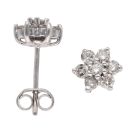 18ct White Gold 0.45ct Brilliant Cut Diamond Daisy Cluster Earrings