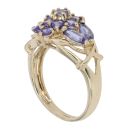 9ct Yellow Gold Tanzanite Cluster Ring