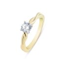 9ct Yellow Gold Lab Grown Diamond Solitaire Ring With Twisted Shoulders G VS
